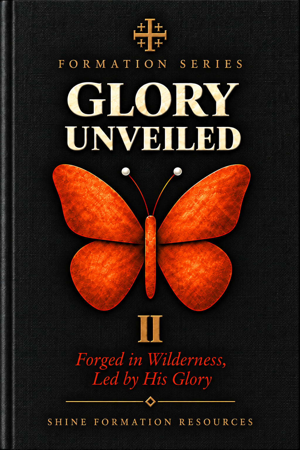 Glory Unveiled, Formation Series Volume II, charcoal cover with an orange butterfly.